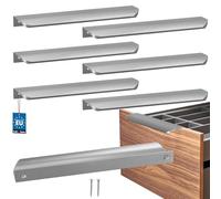 KOTARBAU ZnAl - Lot de 6 poignées de meuble - 212 mm - Argent mat - Poignées à vis arrière - Poignée de bord - Poignées de tiroir - Cuisine - Moderne