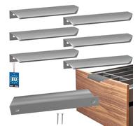 KOTARBAU ZnAl - Lot de 6 poignées de meuble - Poignées d'armoire - 148 mm - Argent mat - Poignées à vis arrière - Poignée de bord - Poignées de tiroir - Cuisine - Moderne