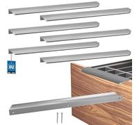 KOTARBAU ZnAl - Lot de 6 poignées de meuble - Poignées d'armoire - 340 mm - Argent mat - Poignées à vis arrière - Poignée de bord - Poignées de tiroir - Cuisine - Moderne