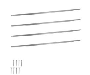 KOTARBAU® ZnAl Poignée d'armoire 1200/1180 mm | Lot de 4 poignées de placard de cuisine, poignée de tiroir, poignée de porte d'armoire, argent mat