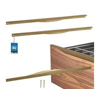 KOTARBAU® ZnAl Poignée d'armoire 500/480 mm | Lot de 2 poignées de placard de cuisine, poignées de tiroir, poignée de porte, placard, or mat
