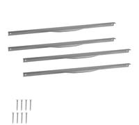 KOTARBAU® ZnAl Poignée d'armoire 500/480 mm | Lot de 4 poignées de placard de cuisine, poignée de tiroir, poignée de porte d'armoire, argent mat