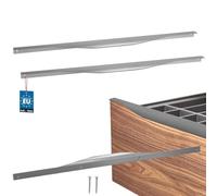 KOTARBAU® ZnAl Poignée d'armoire 560/540 mm | Lot de 2 poignées de placard de cuisine, poignée de tiroir, poignée de porte d'armoire, argent mat