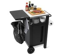 KOTEZU Desserte Barbecue Inox 75 cm, Support Gaz et Roulettes