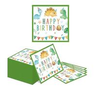 Kotkiddy 50 Serviettes Dinosaure 33x33cm Fête Dino Serviettes en Papier Anniversaire Décoration de Table Mot Jurassic Set d'anniversaire Vaisselle Fête Dino Garçon Fille