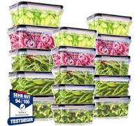 Kottwca Lot de boîtes de conservation avec couvercle, 15 pièces Grande capacité (5x500ml+5x1L+5x1,5L), boîtes à repas pour la préparation des repas en cuisine 100% étanches sans BPA pour micro-ondes