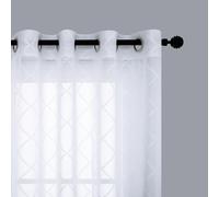 KOUFALL Cortinas Blancas para Sala Modernas 2025 Lot de 2 rideaux transparents blancs de 213 cm de long, rideaux à œillets brodés pour chambre à coucher