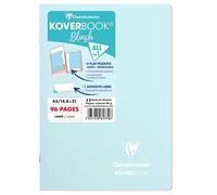 Koverbook Blush cahier piqué A5 96 pages ligné couverture polypropylène opaque bicolore. - Bleu givré/Corail