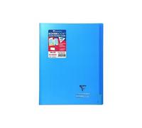 Cahier piqué Koverbook 24x32cm 96 pages petits carreaux + marge couverture polypropylène transparent - Bleu