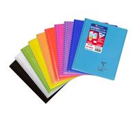 Cahier reliure intégrale enveloppante Koverbook 17x22cm 160 pages grands carreaux couverture polypropylène transparent - Assortis
