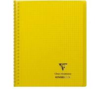 Cahier reliure intégrale enveloppante Koverbook 17x22cm 160 pages petits carreaux couverture polypropylène transparent - Assortis