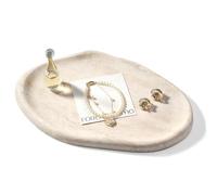 Koville Plateau de rangement luxueux en marbre naturel en forme de nuage pour décoration d'intérieur, 25,4 x 17,8 cm, plateau de rangement en marbre pour salle de bain, support d'assiette en pierre