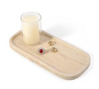 Koville Travertin Plateau rectangulaire en marbre pour salle de bain, comptoir de cuisine, parfum parfum, 25,4 x 12,7 cm, plateau décoratif pour bijoux, cosmétiques (beige)