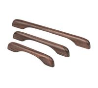KOVNISE Lot de 2 poignées d'armoire en bois massif couleur bois original, style simple et moderne pour armoire, porte, tiroir, armoire à chaussures, commode, longue poignée de tiroir (2, noyer foncé