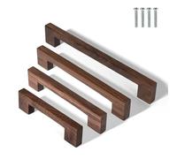 KOVNISE Lot de 2 Poignées en Bois Massif pour Armoire Porte Tiroir Commode Tiroir Couleur Bois Original Style Simple et Moderne (96MM)