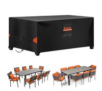 Kovshuiwe Housses de Meubles de Jardin 180x120x74cm, Tissu Oxford 300D | Tissu Oxford 520D, Imperméable, Résistante Et Durable, Housse Transparente Pour Table, Mobilier En Rotin, Coupe-Vent