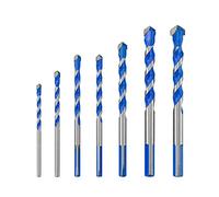 kowaku 12 Pièces Foret Céramique Set Mèche Béton Perçage Triangulaire Carbure Alliage Manche Antidérapant Convient pour Carrelage Brique Verre Bois Béton