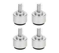 kowaku 4 Pièces Vérin de Mise à Niveau M8 Réglable Pied de Meuble Patin à Vis Embout de Nivellement avec Base En Nylon En Alliage D'Aluminium Résistant, Argent