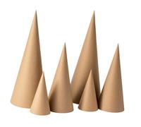 kowaku 6x Cônes en Cônes en carton Décoration d'arbre de Noël pour l'artisanat pour embellir, 15 Cm 25 Cm 35 Cm
