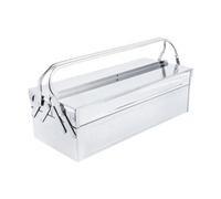 kowaku Boîte à Outils Acier Inoxydable Organisateur D'Accessoires Métal Coffret de Rangement Cantilever avec Poignée Ergonomique et Tiroirs Rétractables, 2 Niveaux