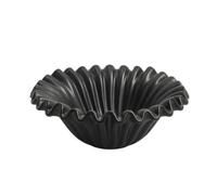 kowaku Bol Industriel Bol Décoratif Bol à Fruits Bol de Présentation Bol de Rangement en Céramique Finition Lisse Base Haute Adapté pour Table Basse Buffet, Céramique Noire, 26 12.7cm