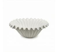 kowaku Bol Industriel Bol Décoratif Bol à Fruits Bol de Présentation Bol de Rangement en Céramique Finition Lisse Base Haute Adapté pour Table Basse Buffet, Céramique Blanche, 26 12.7cm