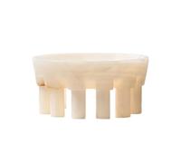 kowaku Bol Industriel Plateau Fruits Coupe Décorative Centre de Table de Jade Poli Ligne Sobre et Contemporaine Convient aux, Bol En Onyx Naturel, Forme Ronde Avec Pieds, 30x14cm, Couleur Blanche