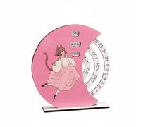 kowaku Calendrier de Bureau Rotatif Calendrier Perpétuel Calendrier Rotatif Calendrier de Table Calendrier Manuel Manipulation Quotidienne pour Organiser le, Fille-oreilles-de-chat