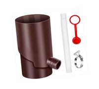 kowaku Collecteur d'eau de Pluie Rond avec Filtre et Tube de Dérivation Fonctionnel, en Polypropylène, Brun, 8CM