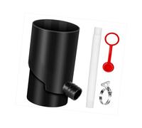 kowaku Collecteur d'eau de Pluie Rond avec Filtre et Tube de Dérivation Fonctionnel, en Polypropylène, Noir, 10CM