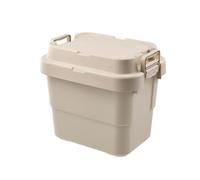 kowaku Conteneur de Rangement Extérieur Boîte Bac Coffre Caisse avec Couvercle Solide Parois Moulées Empilables en Plastique pour Sécurité des Affaires Dans, Kaki, 39 30 35.7 22L
