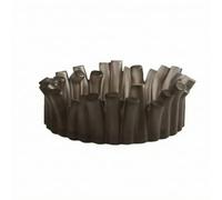kowaku Coupelle Industrielle Bol Décoratif Plateau Centre de Table Corbeille Fruitière Récipient Style Épuré avec Relief Segmenté Adaptée au Buffet Salle de Réunion, Gris, 33 33 10.5cm