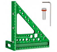 kowaku Équerre de Menuisier Équerre de Traçage Règle d'Angle Rapporteur 3D Règle à Onglet en Alliage d'Aluminium avec Échelles Métriques et Guides pour, Vert