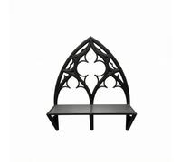 kowaku Étagère Murale Fenêtre Arche Ornement Découpé Fenêtre Style Gothique en Plastique pour Salon Chambre Bureau Présentation, 17,7 14,5 5cm, Noir