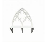 kowaku Étagère Murale Fenêtre Arche Ornement Découpé Fenêtre Style Gothique en Plastique pour Salon Chambre Bureau Présentation, 17,7 14,5 5cm, Blanc
