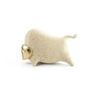 kowaku Figurine Éléphant Sandstone Statue Sculpture Décor Résine Texture Pierre Mate Mouchetée et Doré à l'Oreille Taille 145x105x120mm Adaptée au Salon Chambre Bureau Table Cadeau