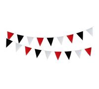 kowaku Guirlande Fanions Triangulaires Guirlande Bannière Triangle Fanions Ruban Décoratif en Toile de Jute Lin Dégradé Ambiance Cozy Réutilisable, Multicolore, Rouge, Noir, Blanc