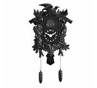 kowaku Horloge Décorative Enfant Murale Pendulette Carillon Pendule en Pomme de Chant Horaire Agréable Boîtier Façon Nichoir avec Reliefs Ambiance Conte, Green