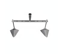 kowaku Houe Agricole Outil de Jardinage Cultivateur Manuel Sarcloir Tranchant Labour Léger et Ouverture de Sillons avec Têtes Triangulaires Réglables Acier, 50CM 2 Heads
