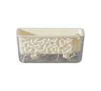 kowaku Jardinière Transparente Pot Rectangulaire Planteur Bac avec Mèche Capillarité Réservoir d'eau Observation Niveau Fonction Aération Convient à Rebords, Blanc Crème, 1 Pack