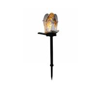 kowaku Lampe Ange Solaire Ornement de Jardin Figurine Lumineuse Piquet Décor Extérieur Résine Recharge au Soleil Allume Structure Résistante Adaptée aux, Ange Parent-enfant