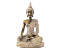 kowaku Mini Statue Bouddha Figurine Sculpture Décor Objet Résine Artistique avec Reliefs sur la Robe et Socle Finition Soignée et Sereine Adaptée au Salon Bureau Méditation, 132-Gd