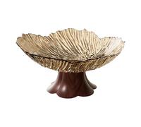 kowaku Pedestal Fruit Bowl Élégant Corbeille à Fruits Centrale Plateau de Fruits Contemporain Support à Snacks Multifonction Rangement Décoratif Stable En PP, or Clair