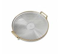 kowaku Plateau à Motif Diamant Plateau de Service Plateau Décoratif Plateau Multifonction en Plastique Antichoc avec Finitions Dorées Adapté pour, Ambre, Plaque À Diamant