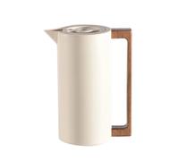 kowaku Pot Isotherme avec Poignée En Bois Moderne Carafe Isotherme avec Bec Verseur Acier Inoxydable 304 Récipient Bec Verseur pour Cuisine, Array, Beige, 1.5L
