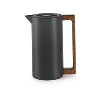 kowaku Pot Isotherme avec Poignée En Bois Moderne Carafe Isotherme avec Bec Verseur Acier Inoxydable 304 Récipient Bec Verseur pour Cuisine, Array, Noir, 1.0L