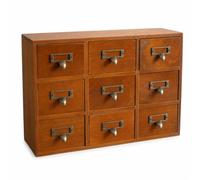 kowaku Présentoir à Bijoux Coffret de Rangement Bois Massif Tiroirs à Poignées Métal Design Rectangulaire Compartiments pour, Armoire De Rangement À Neuf Tiroirs