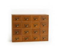 kowaku Présentoir à Bijoux Coffret de Rangement Bois Massif Tiroirs à Poignées Métal Design Rectangulaire Compartiments pour, Armoire De Rangement À Seize Tiroirs