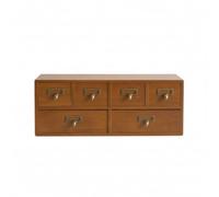 kowaku Présentoir à Bijoux Coffret de Rangement Bois Massif Tiroirs à Poignées Métal Design Rectangulaire Compartiments pour, Armoire De Rangement À Six Grands Et Petits Tiroirs