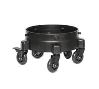 kowaku Roller Bracket Base Support Roulant Base Mobile Plateau à roulettes Chariot Circulaire en Polypropylène Solide avec Cinq roulettes Souples et Frein, Noir